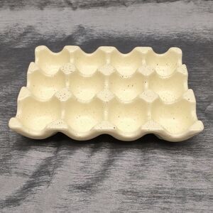 Speckled Cream Stoneware Egg Holder for Countertop Display - Holds 12 Eggs